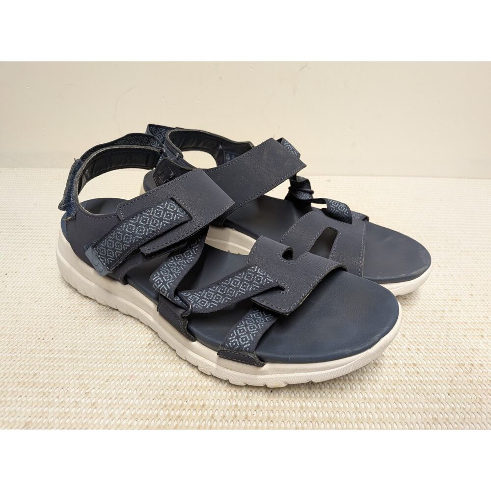 Ryka Isora Sandals Women's 9.5 Medium Blue White Beach Boating Summer Shoes Pool